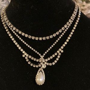 3 vintage crystal Choker style necklaces. Perfect for the holiday dinners